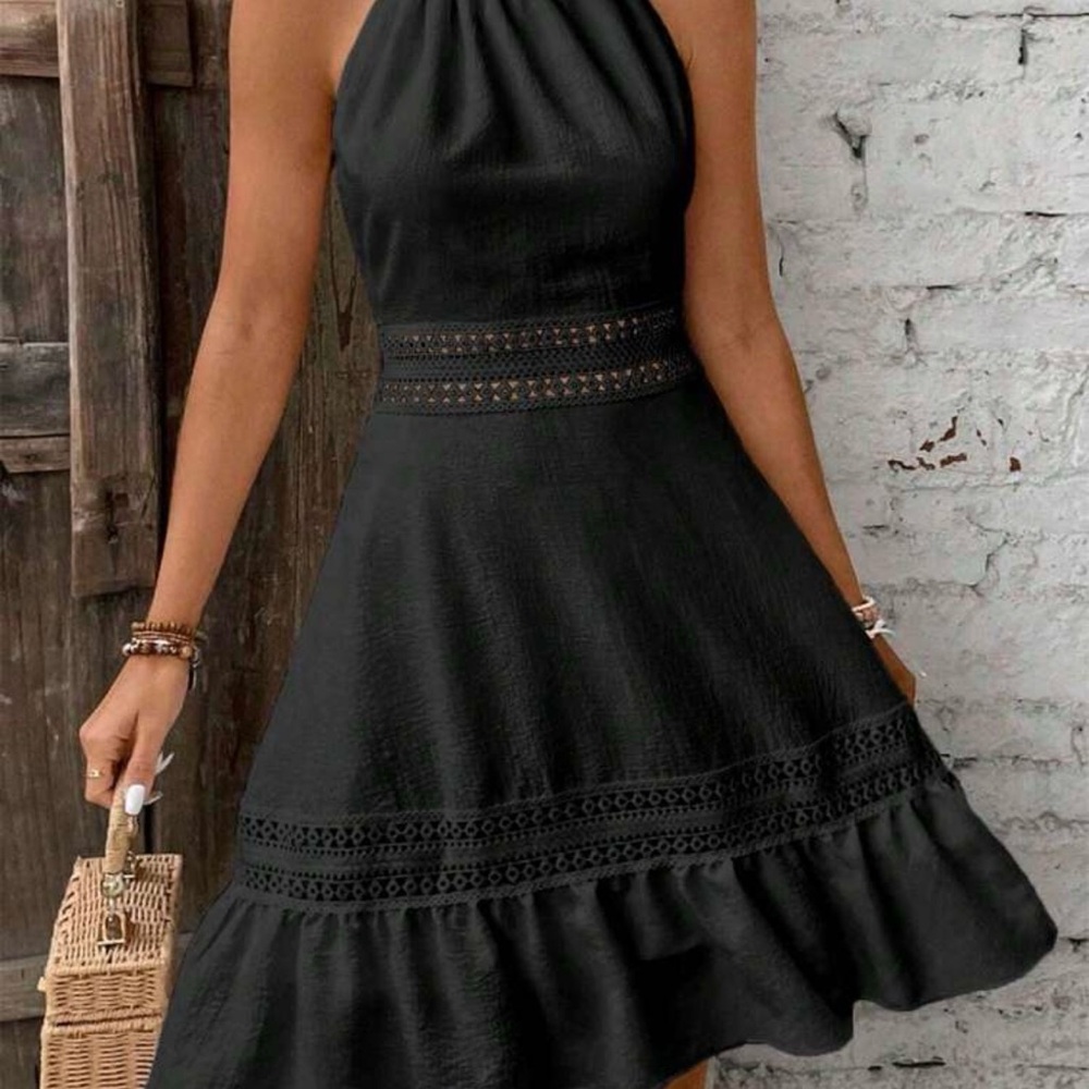 SHEIN Black Lace Mini Dress